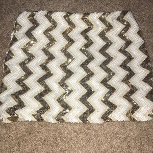 Windsor skirt- white with gold/ ivory